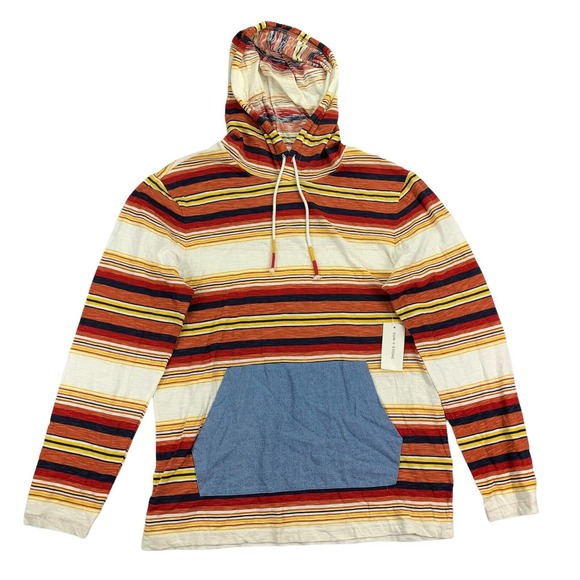 Sun + Stone Other - Sun + Stone Mens Blanket Stripe Hooded Long Sleeve T-Shirt Multicolor M